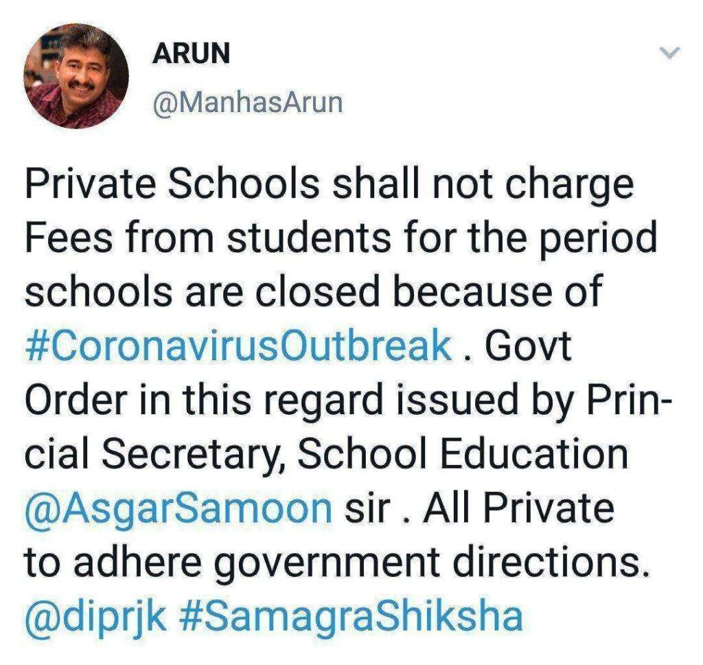 Arun Manhas Jammu Kashmir school