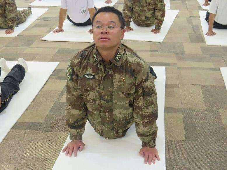 Chinese army official in India for yoga in Ladakh
