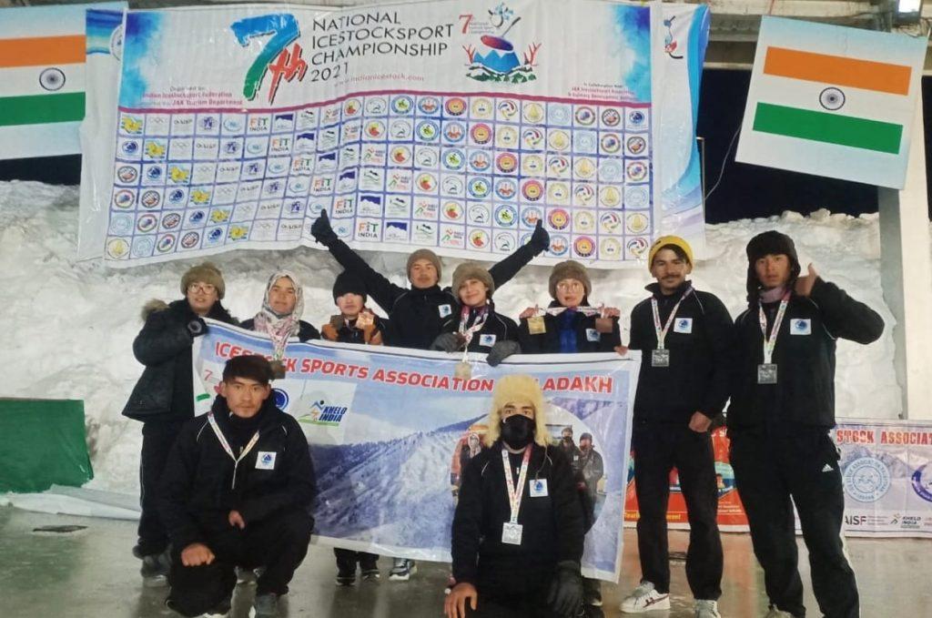 ladakh wins ice stock at gulmarg
