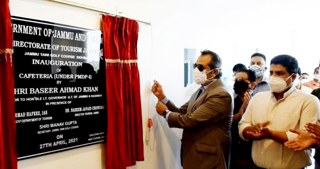 Advisor Baseer Khan inaugurating cafeteria