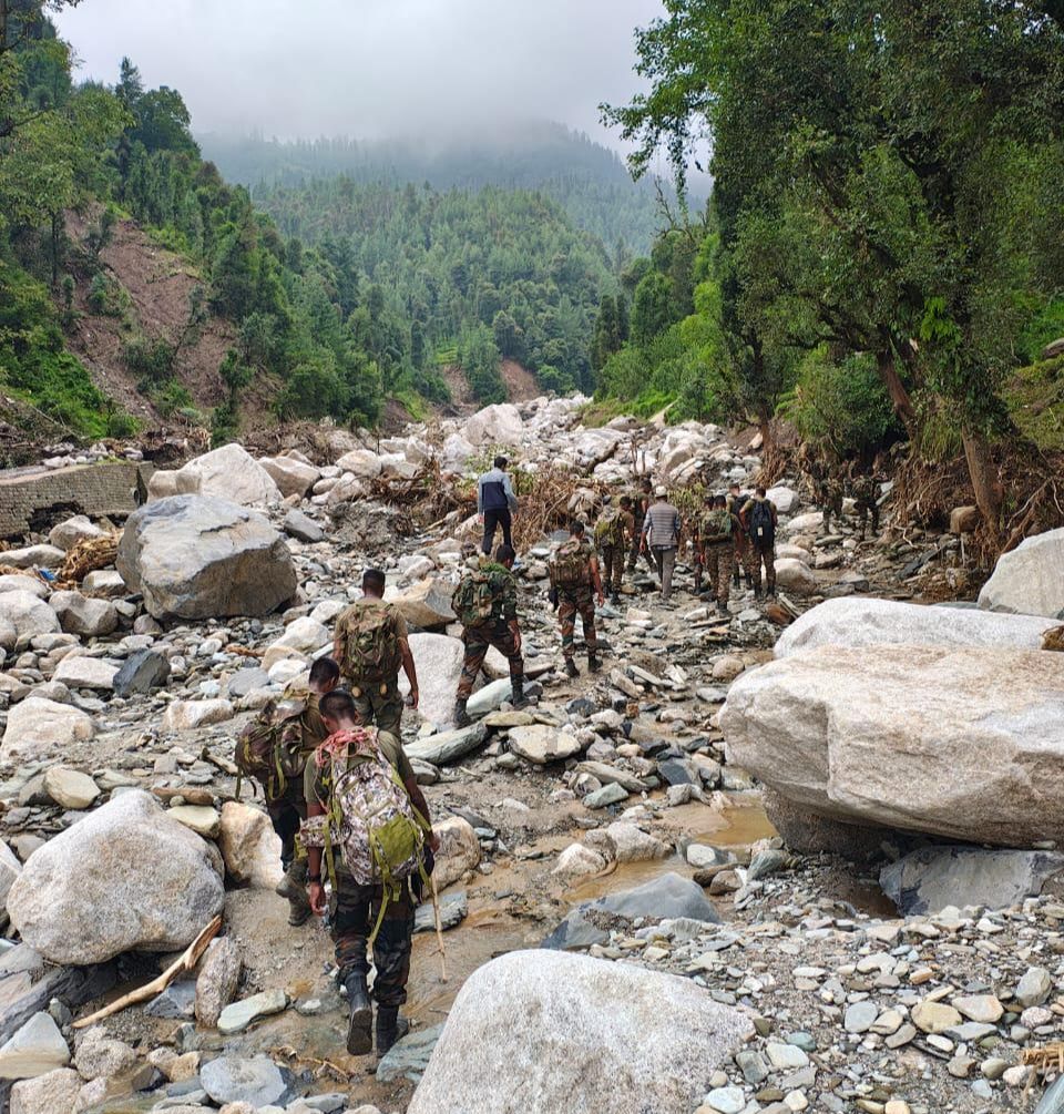 Army using satellite phones to coordinate relief in devastated Himachal Pradesh villages