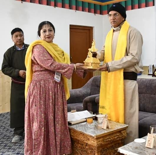 Union Ministers Mansukh Mandaviya, Sanjay Seth visit Ladakh village
