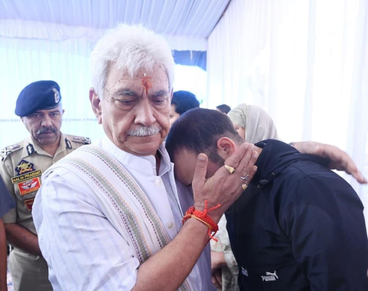 LG visits family of Anantnag terror attack martyr, assures full support and compassionate job for son
