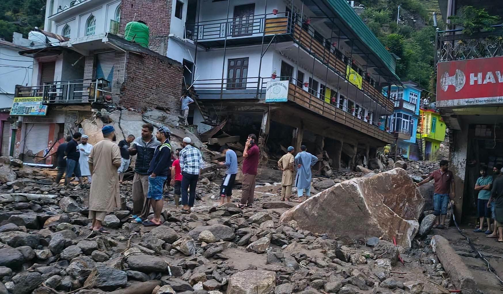 Rain fury continues: Flash floods ravage Thathri, block highway