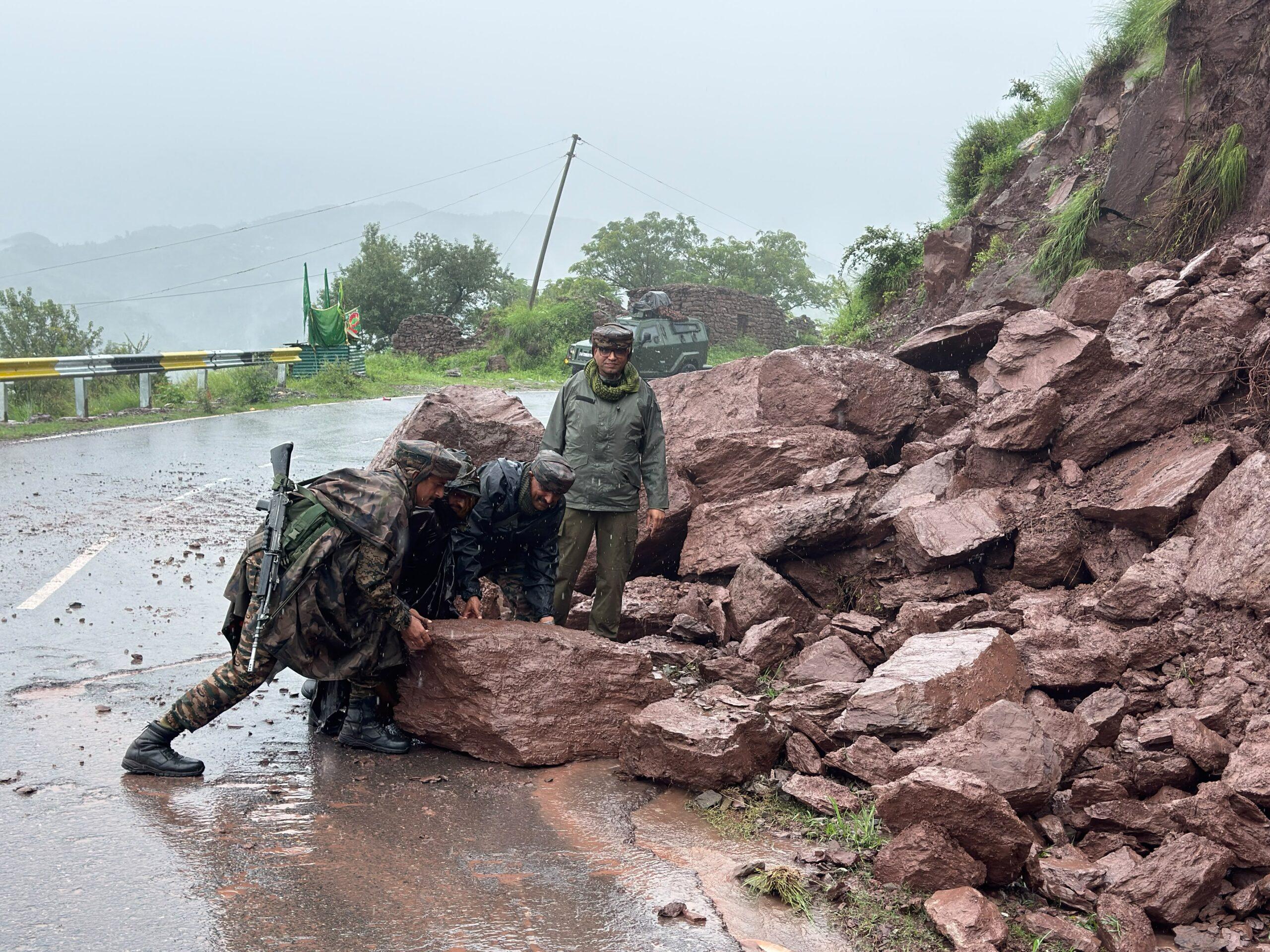BRO restores strategic roads damaged by landslides & flash floods in Rajouri, Poonch Reasi districts