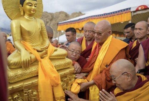 Dalai Lama circumambulates 1,000 Buddhas at Leh’s Mahabodhi Centre, blesses world peace initiative