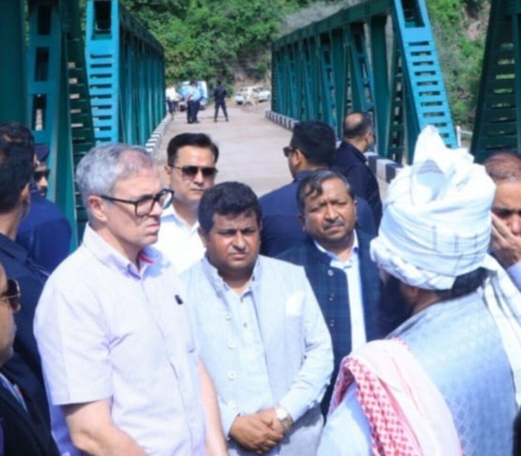 CM Omar meets flash flood victims in Rajouri