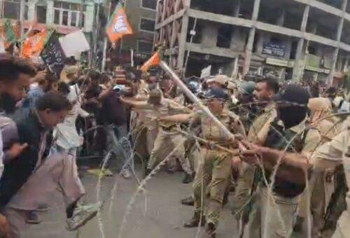 BJP, NC lock horns on Srinagar streets; Police halt rival marches