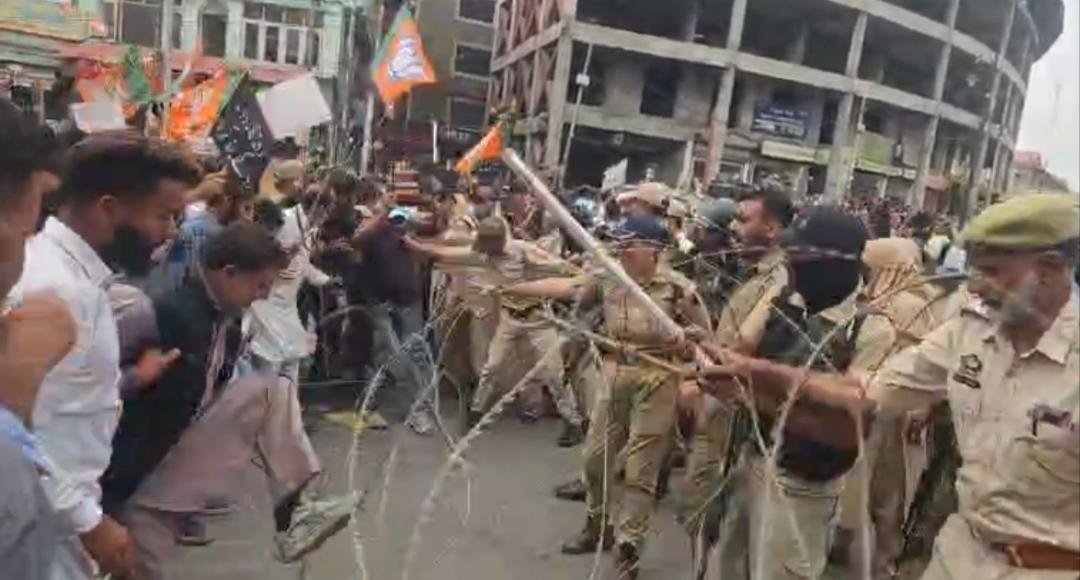 BJP, NC lock horns on Srinagar streets; Police halt rival marches
