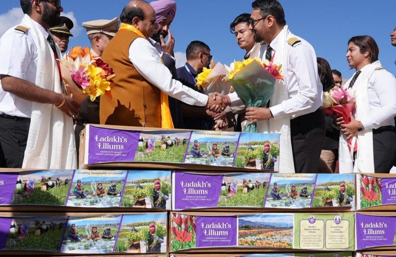 First air consignment of high-altitude Liliums flagged off from Ladakh by LG Saxena