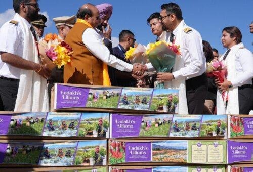 First air consignment of high-altitude Liliums flagged off from Ladakh by LG Saxena